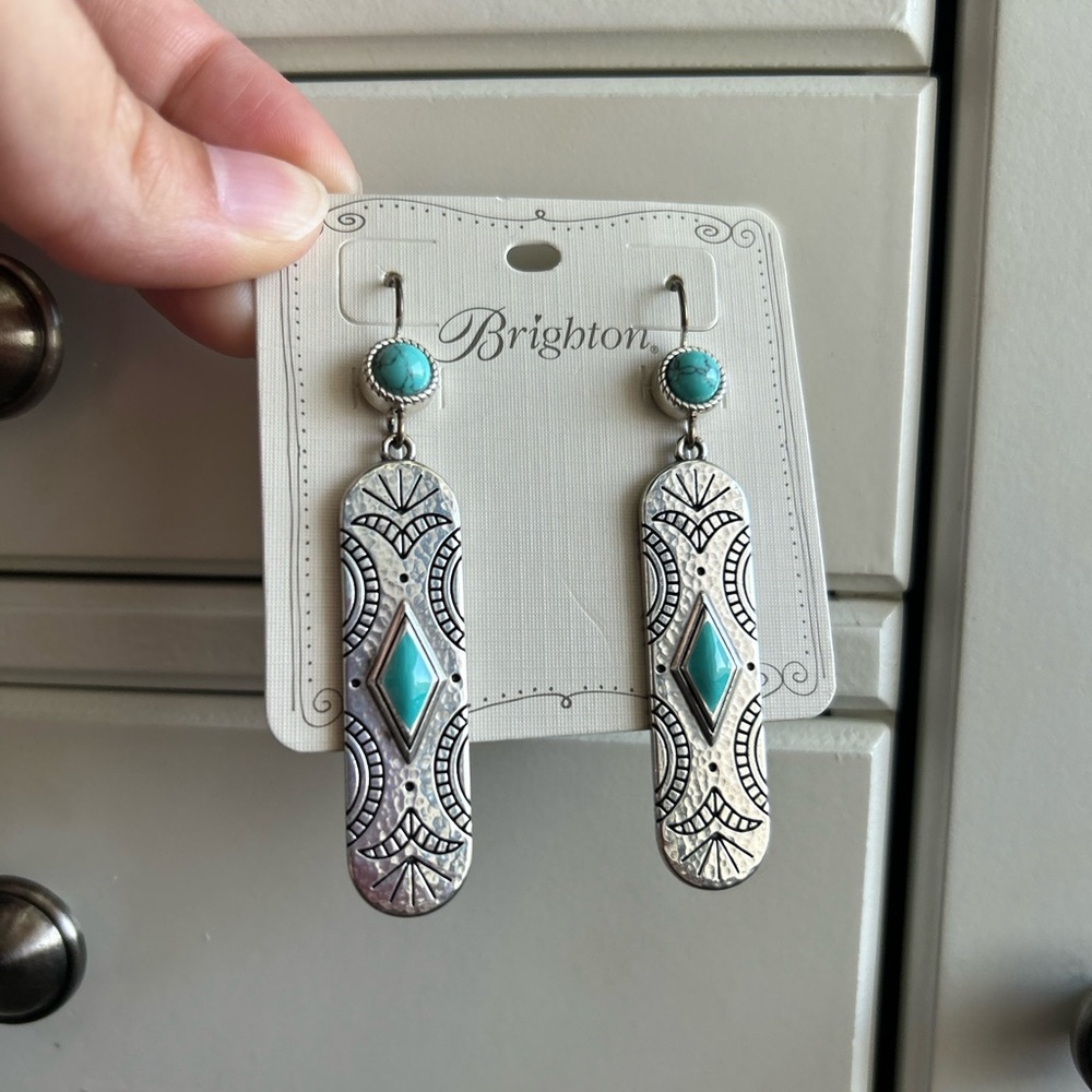 Brighton Silver and Turquoise Earrings